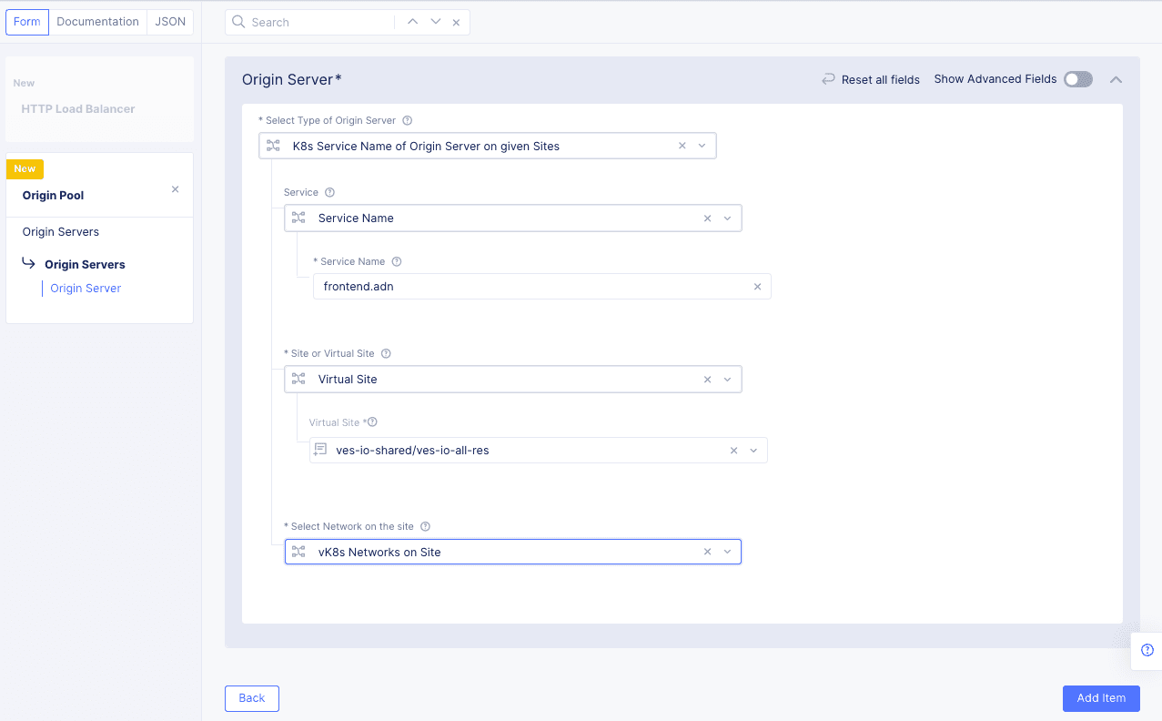 Figure: Load Balancer Origin Server