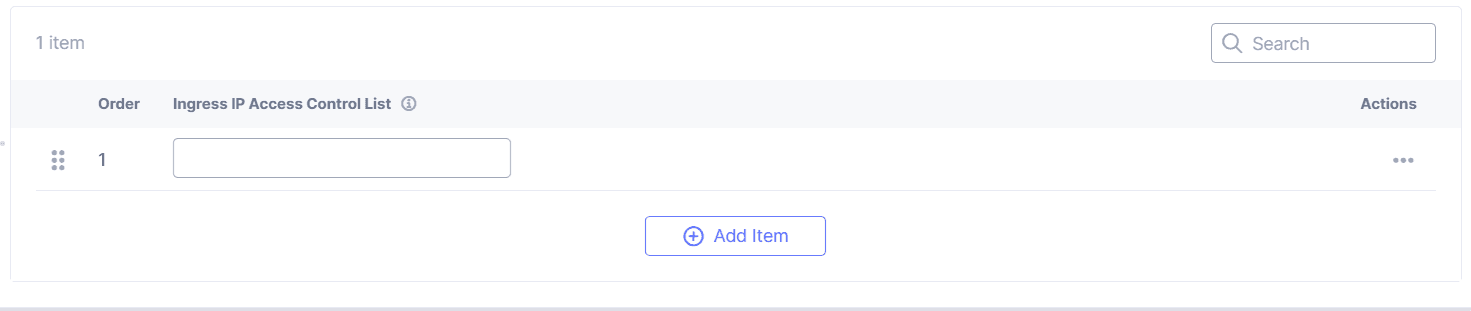Figure: Configure the Ingress Access Control List