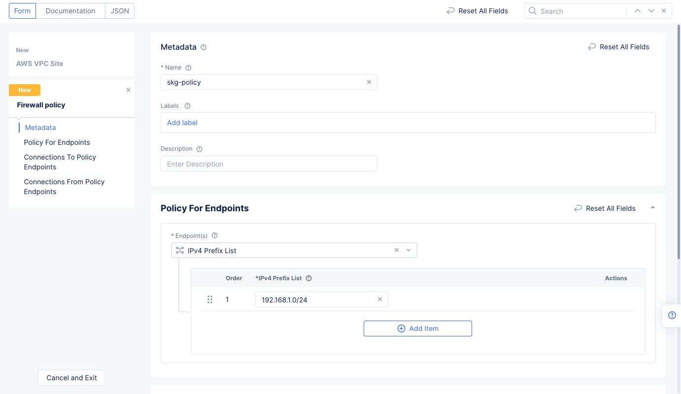 Figure: Network Policy Endpoint Subnet