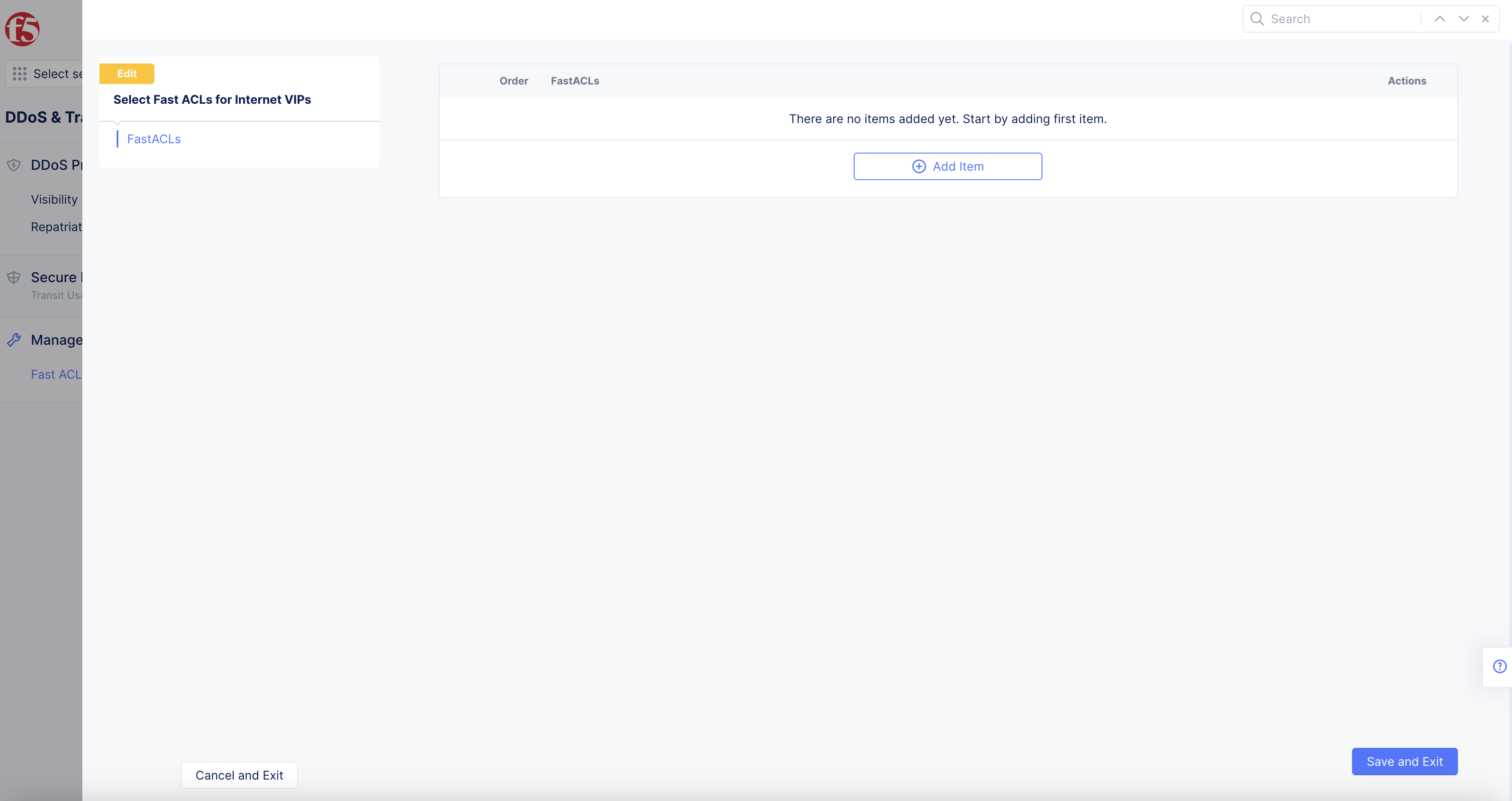 Figure: Select Fast ACL