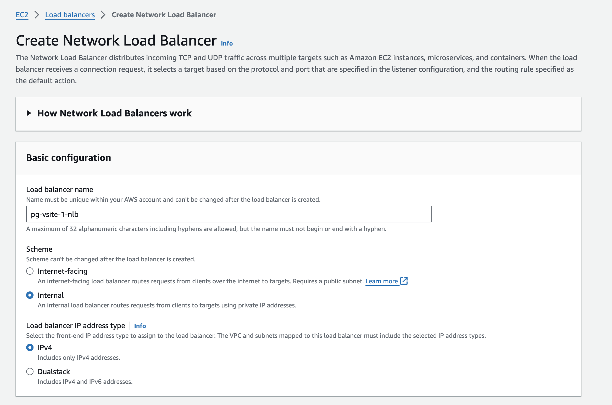 Figure: AWS NLB VIP Internal