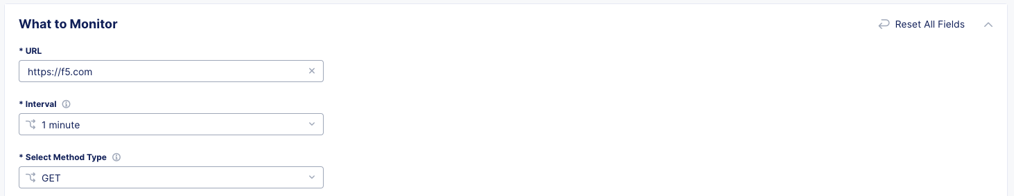Figure: URL, Interval, and HTTP Request Method