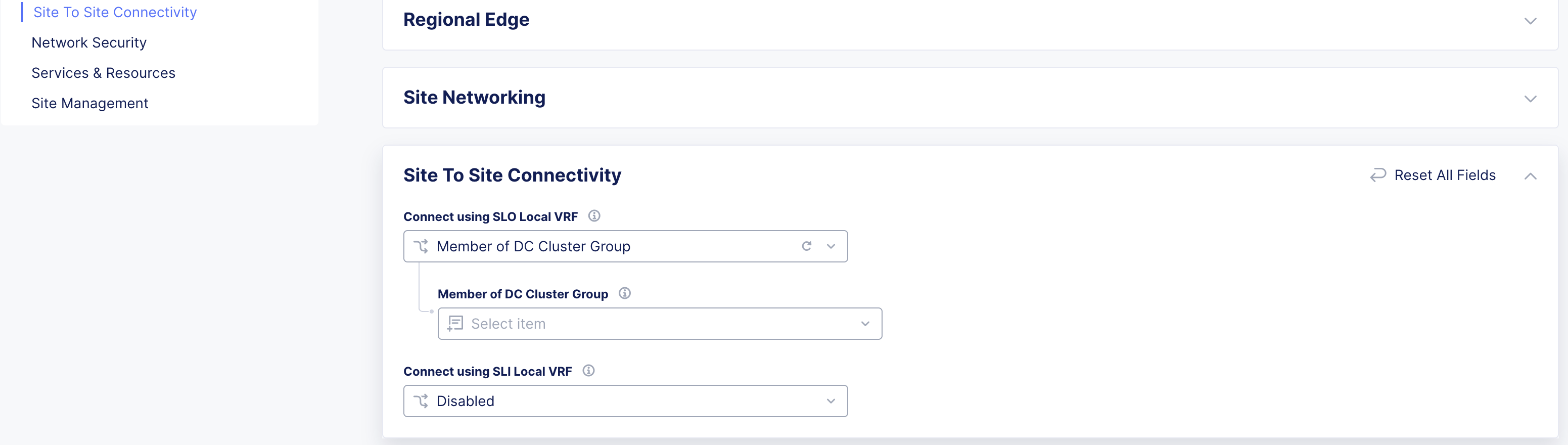 Figure: Add New Site to DC Cluster Group
